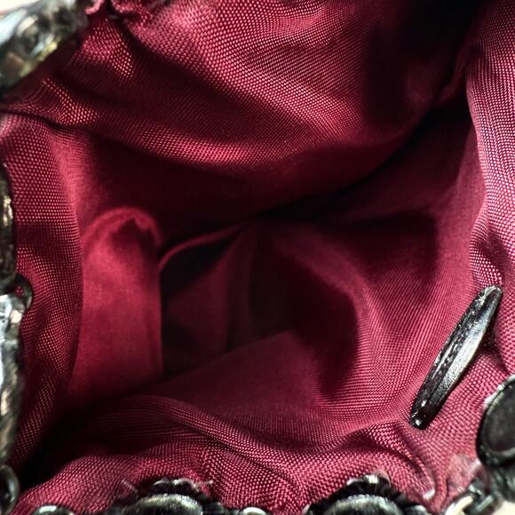 Vintage Clara Kasavina Handmade Red Snakeskin & Black Stones Shoulder Mini Purse - Picture 6 of 6